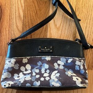 Kate Spade Black and Blue Floral Crossbody Bag